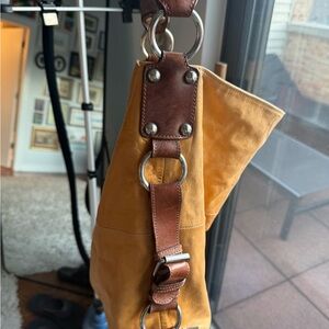 Tano soft leather tan and brown large tote bag